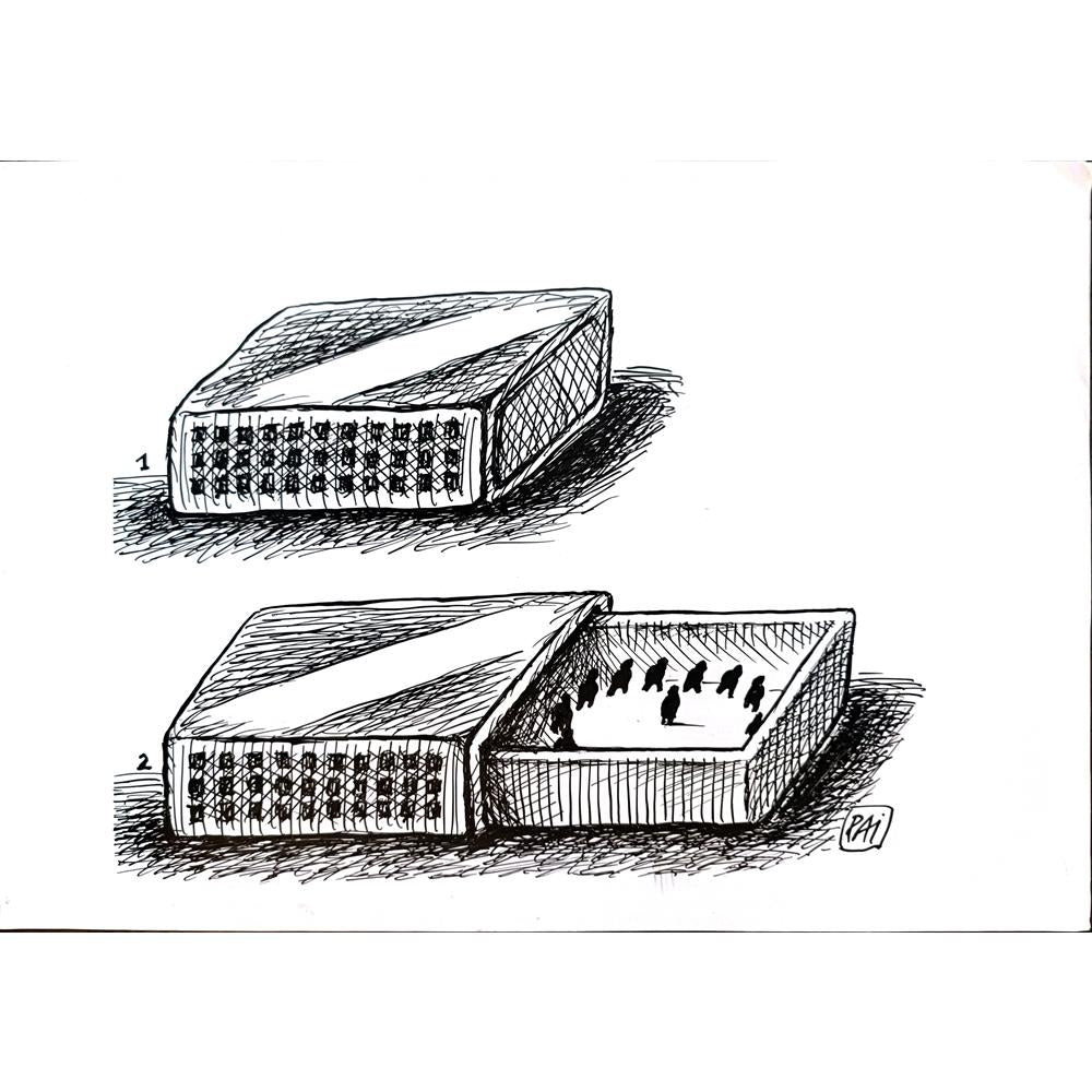 Julian Pena Pai 29x21cm Orijinal Karikatür BOD04285
