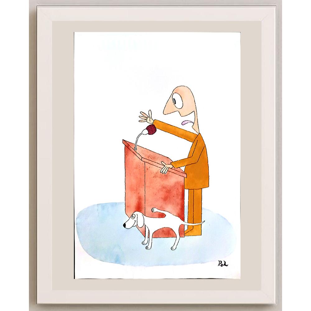 Louis Postruzin 29x21cm Orijinal Karikatür BOD04299