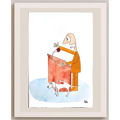 Louis Postruzin 29x21cm Orijinal Karikatür BOD04299