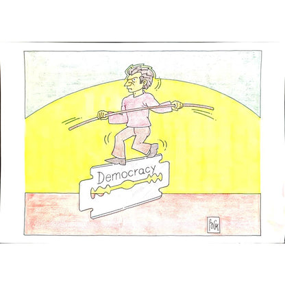 Bozidar Vucelic 29x21cm Orijinal Karikatür BOD04301