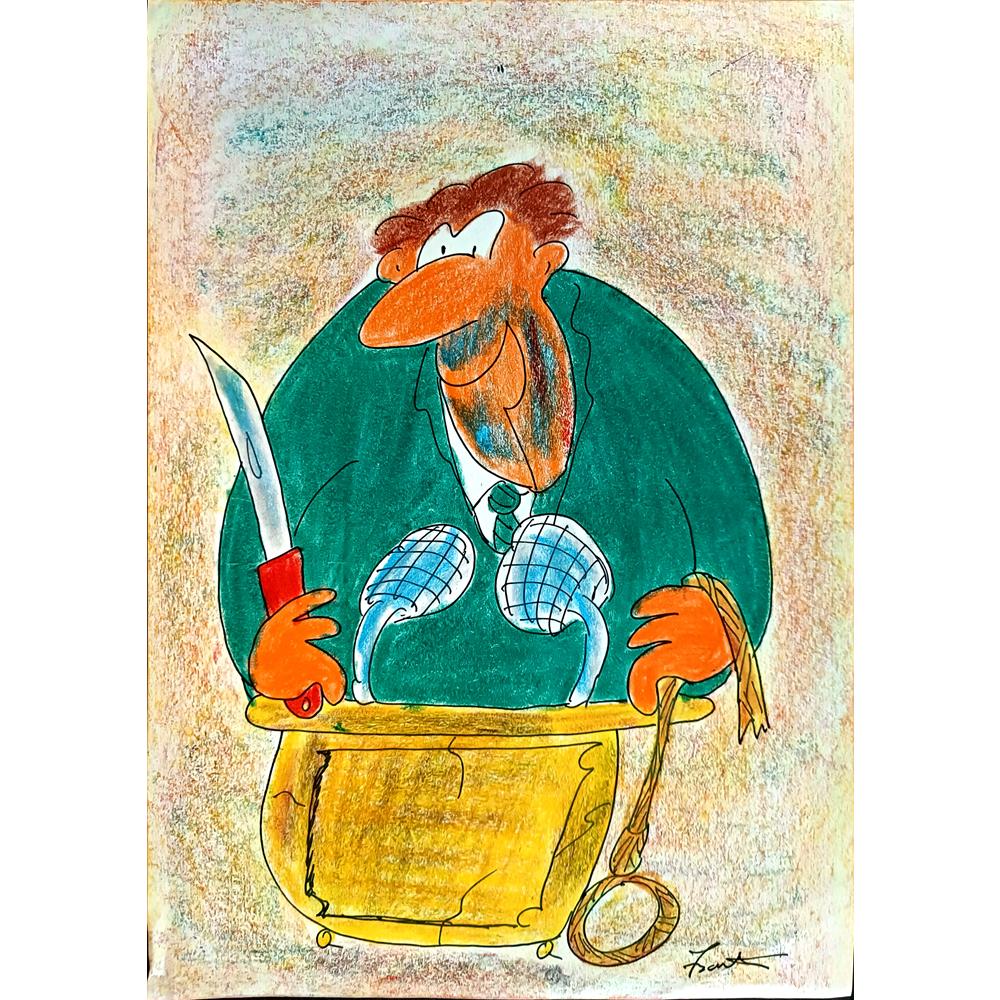 Bartis Silviu 29x21cm Orijinal Karikatür BOD04302