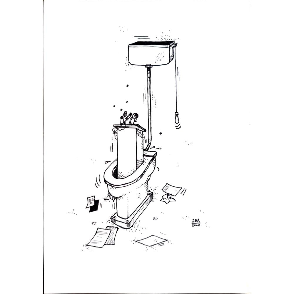 Vladimir Kuba 29x21cm Orijinal Karikatür BOD04313