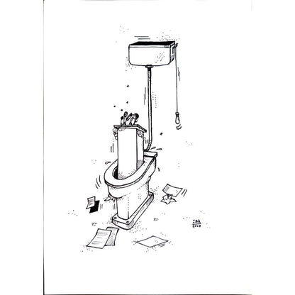 Vladimir Kuba 29x21cm Orijinal Karikatür BOD04313