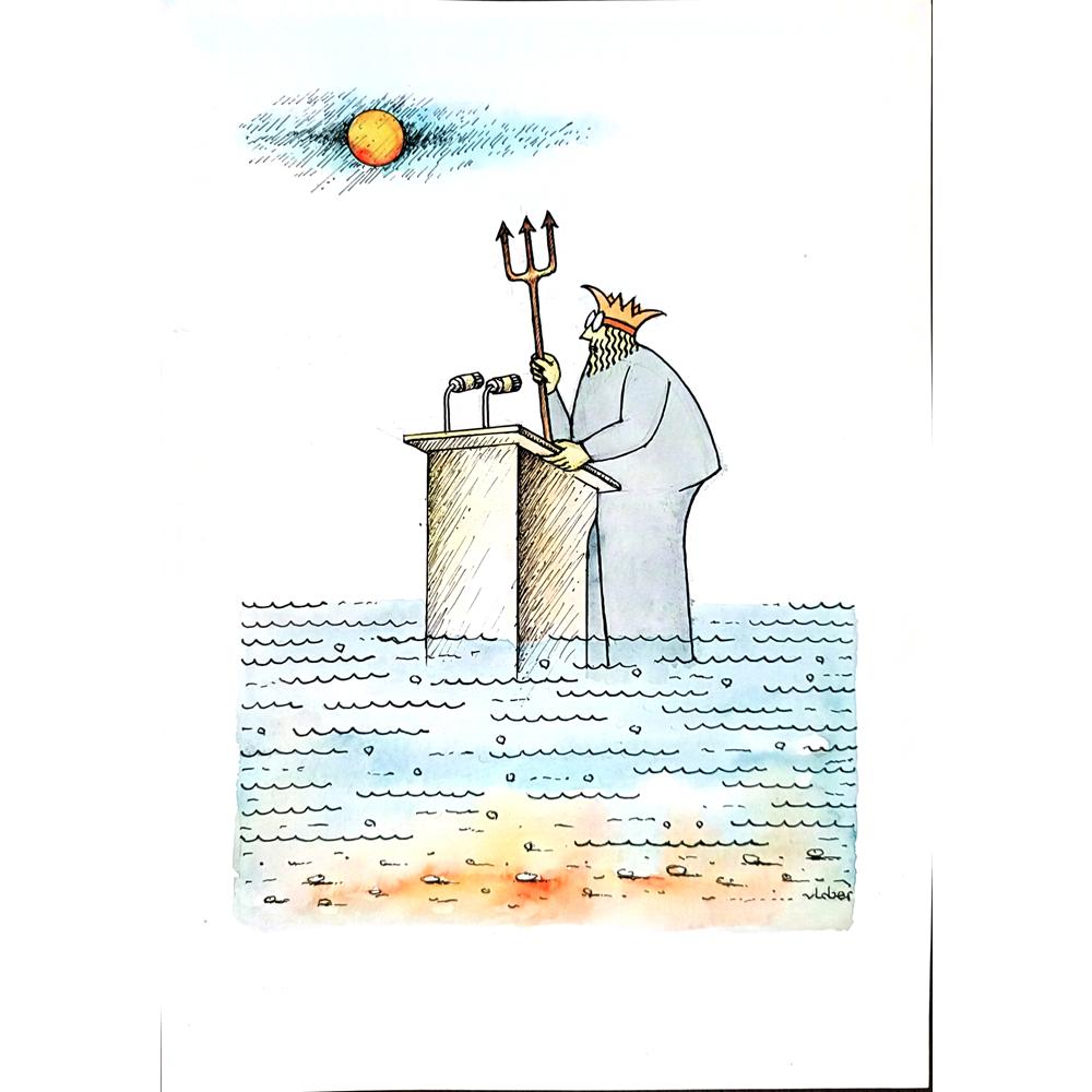 Vladimiras Beresniovas 29x21cm Orijinal Karikatür BOD04314