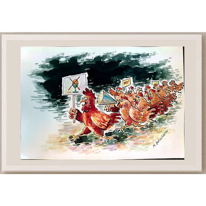 Mikael Botscharov 29x21cm Orijinal Karikatür BOD04316