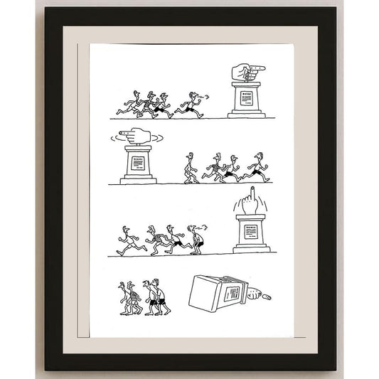 Zhang Hong Lin 29x21cm Orijinal Karikatür BOD04324