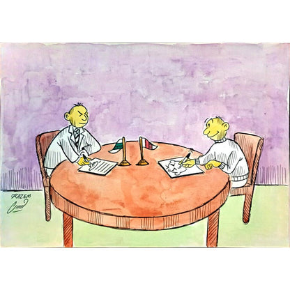 Hosseini Kazem 29x21cm Orijinal Karikatür BOD04325