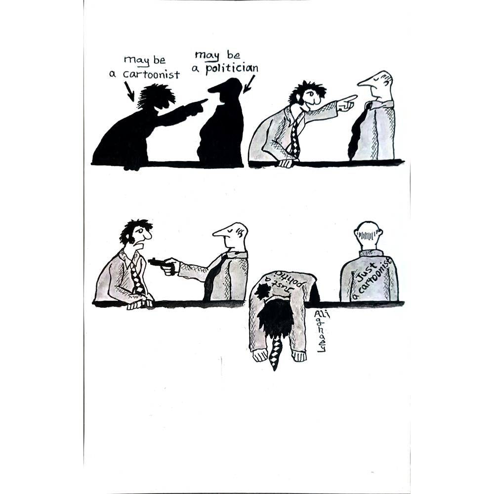 Ali Aghaeyi 25x16cm Orijinal Karikatür BOD04330