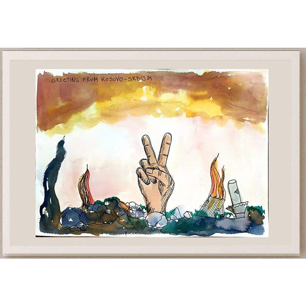 Zlatko Krstevski 29x21cm Orijinal Karikatür BOD04334