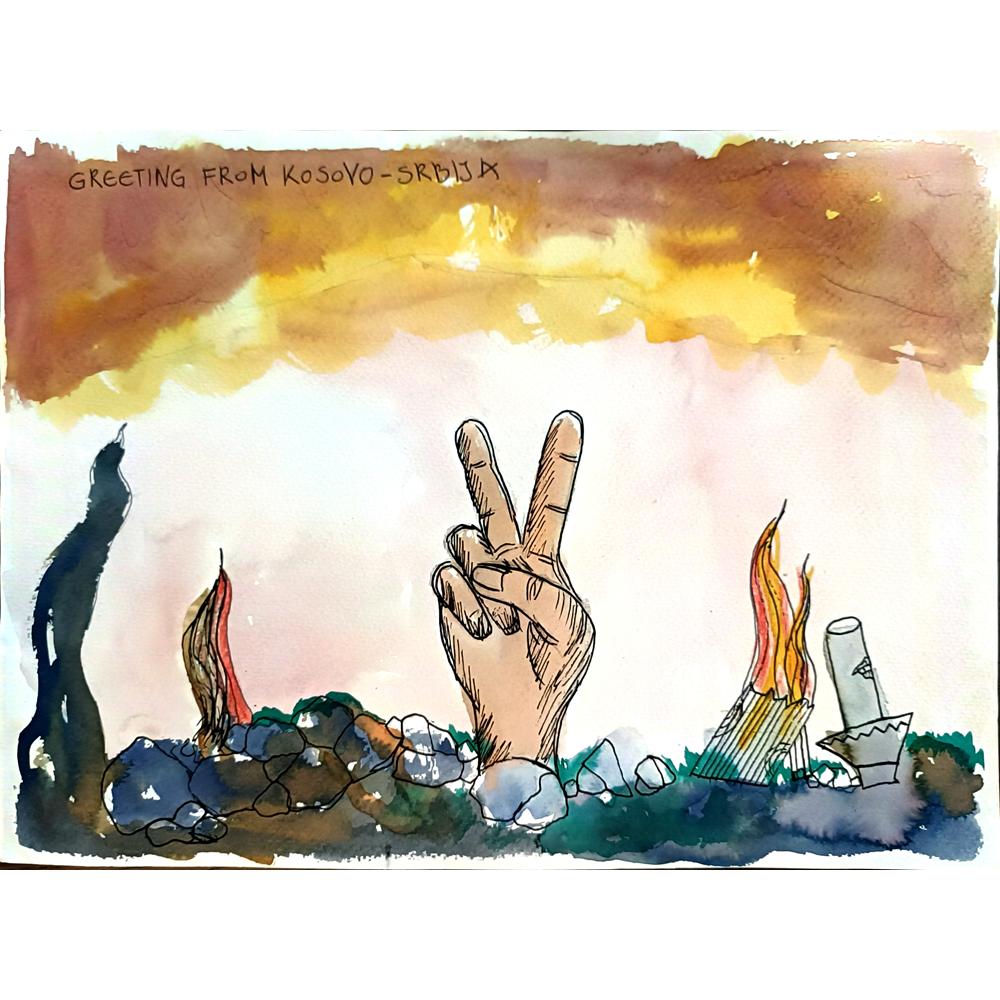 Zlatko Krstevski 29x21cm Orijinal Karikatür BOD04334