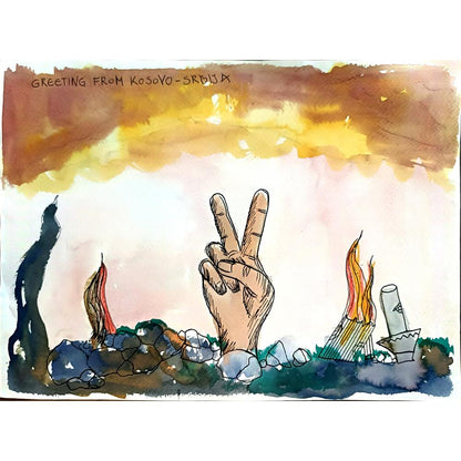 Zlatko Krstevski 29x21cm Orijinal Karikatür BOD04334