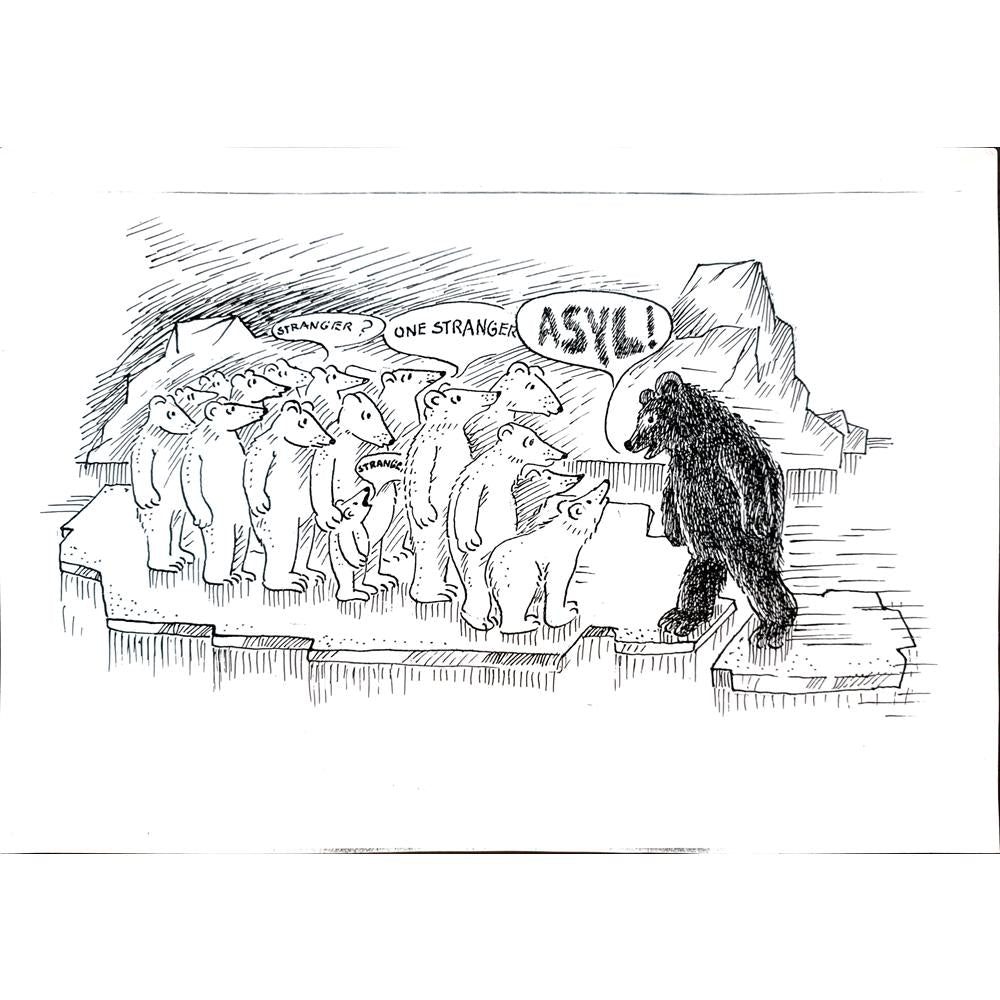Wolfgang Schlegel 29x21cm Orijinal Karikatür BOD04337