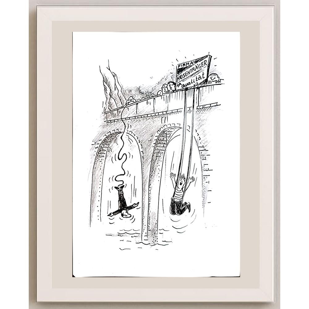 Wolfgang Schlegel 29x21cm Orijinal Karikatür BOD04338