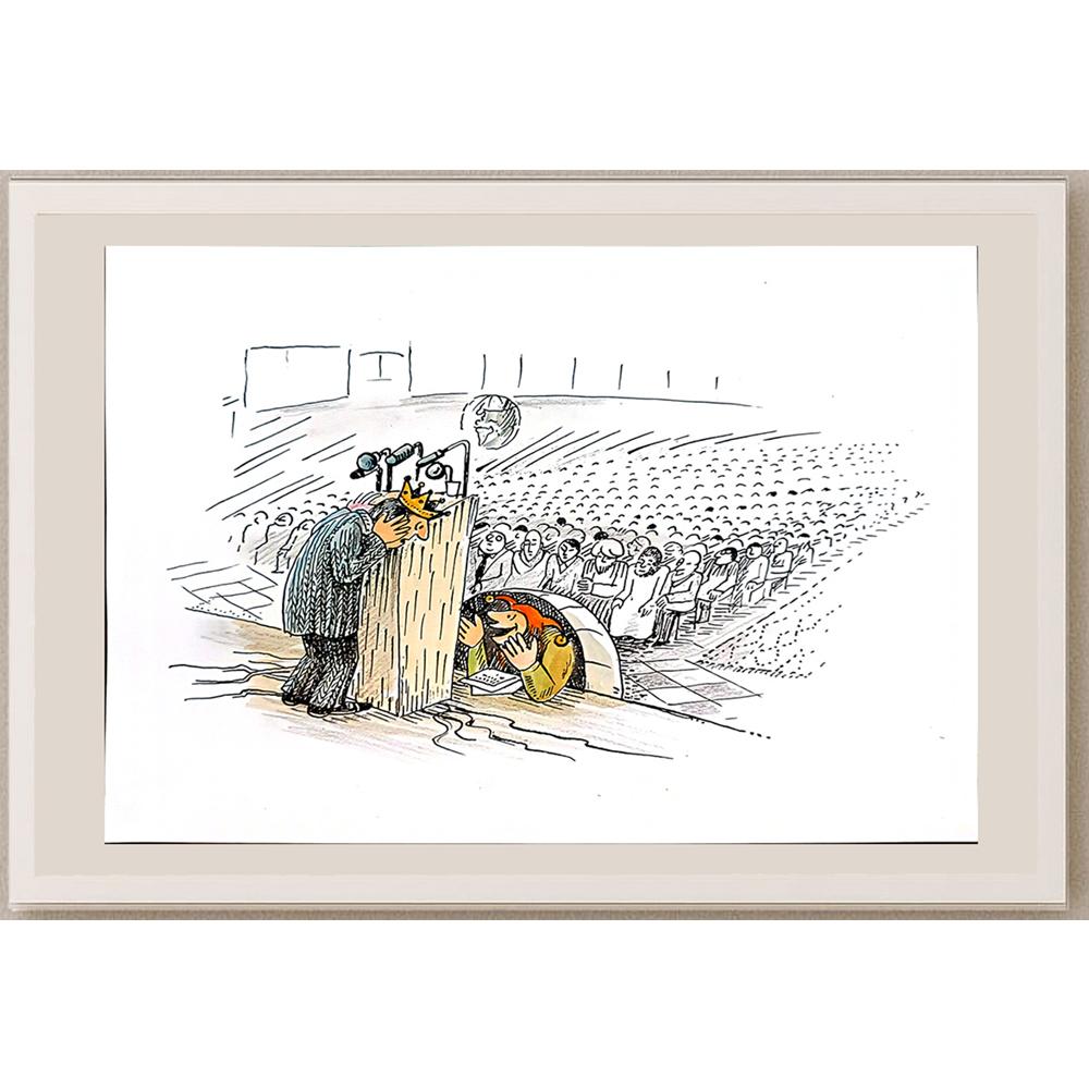 Wolfgang Schlegel 29x21cm Orijinal Karikatür BOD04339