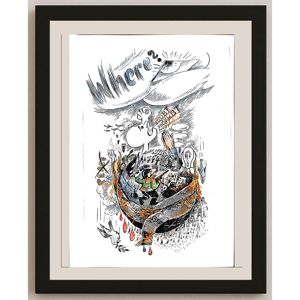 Wolfgang Schlegel 29x21cm Orijinal Karikatür BOD04340