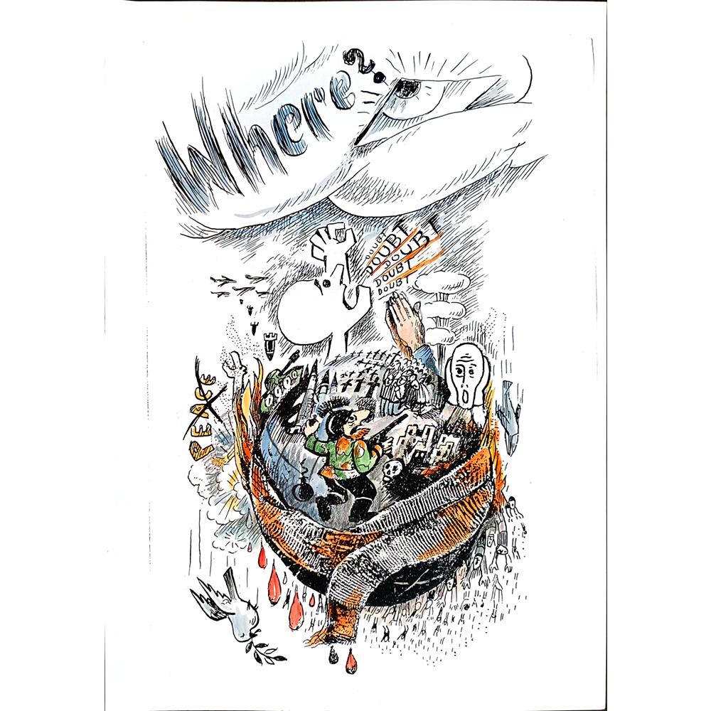 Wolfgang Schlegel 29x21cm Orijinal Karikatür BOD04340