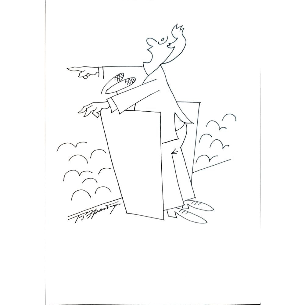 Boris Erenburg 29x21cm Orijinal Karikatür BOD04343