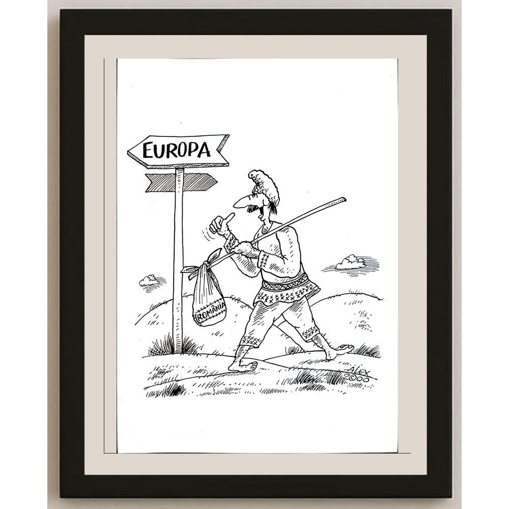 Aurel Stefan Alexandrescu 29x21cm Orijinal Karikatür BOD04344