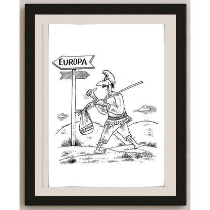 Aurel Stefan Alexandrescu 29x21cm Orijinal Karikatür BOD04344