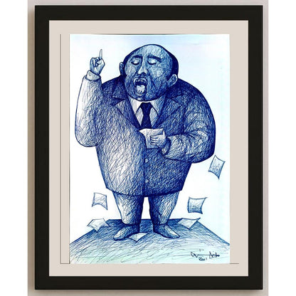 Candido Isidfo Cuenca Fuentes 43x30cm Orijinal Karikatür BOD04346