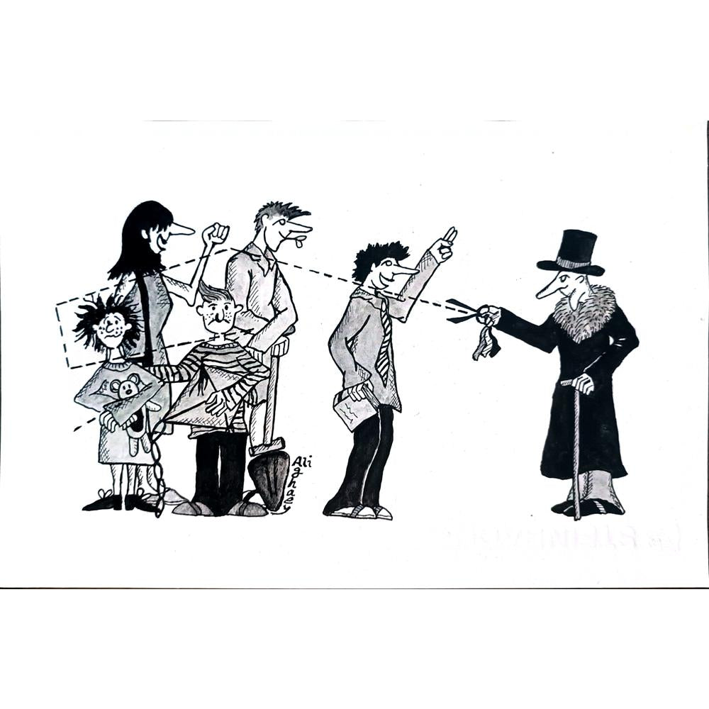 Ali Aghaeyi 25x16cm Orijinal Karikatür BOD04347