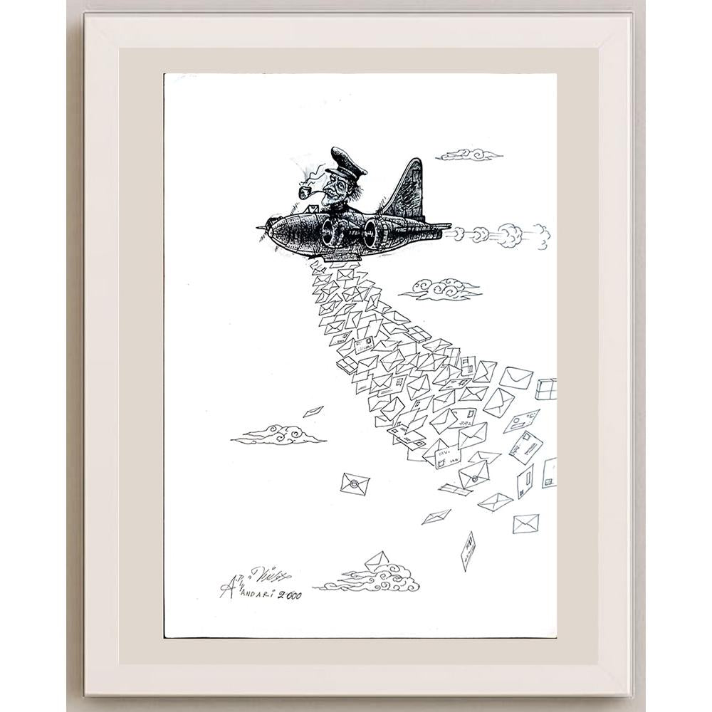 Ali Divandari 29x21cm Orijinal Karikatür BOD04349