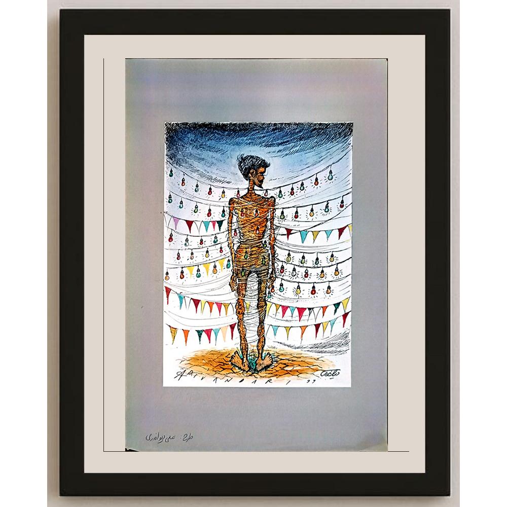 Ali Divandari 29x21cm Orijinal Karikatür BOD04351