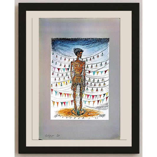 Ali Divandari 29x21cm Orijinal Karikatür BOD04351