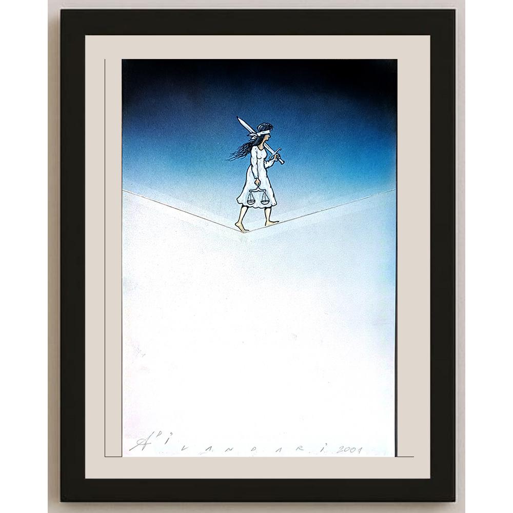 Ali Divandari 29x21cm Orijinal Karikatür BOD04353