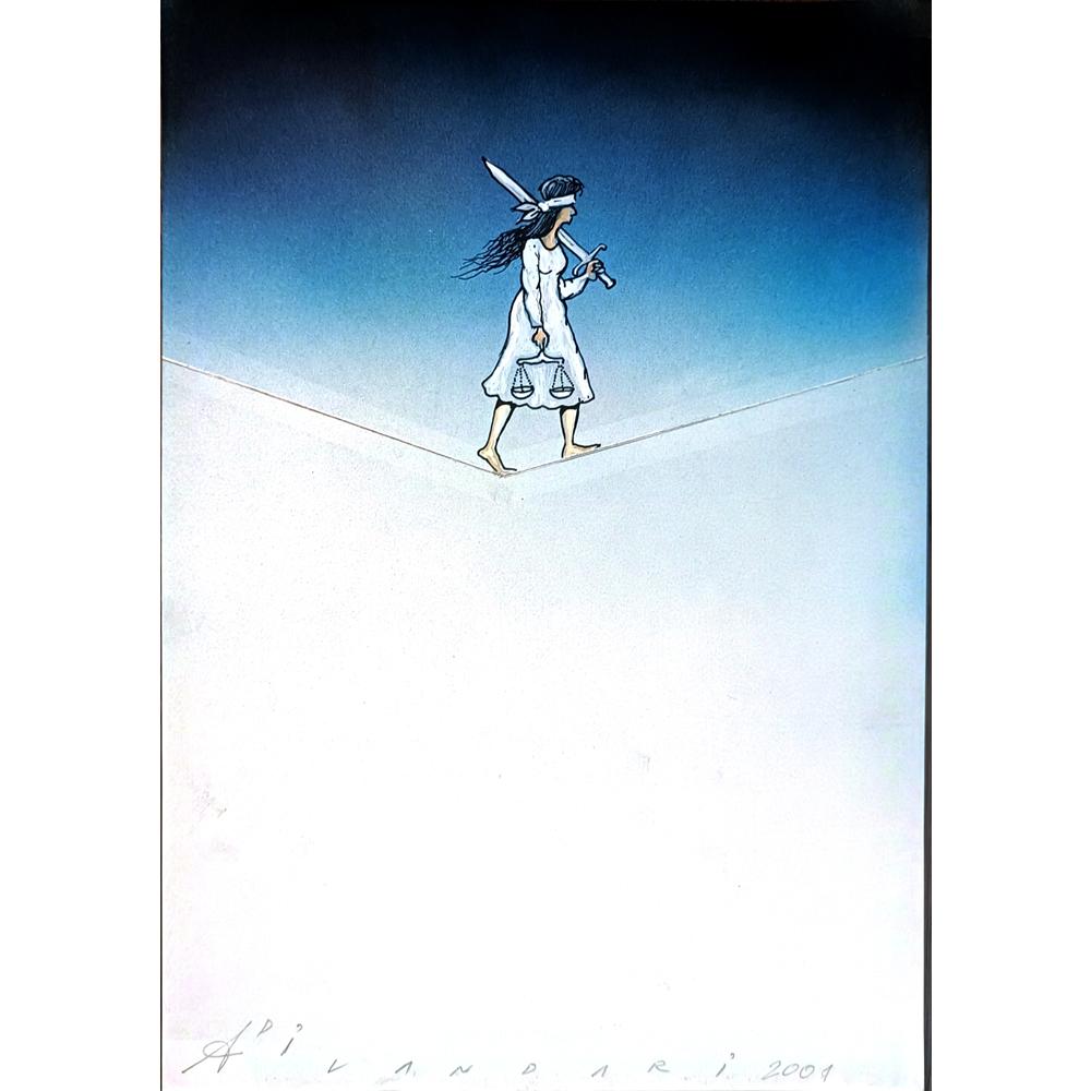 Ali Divandari 29x21cm Orijinal Karikatür BOD04353