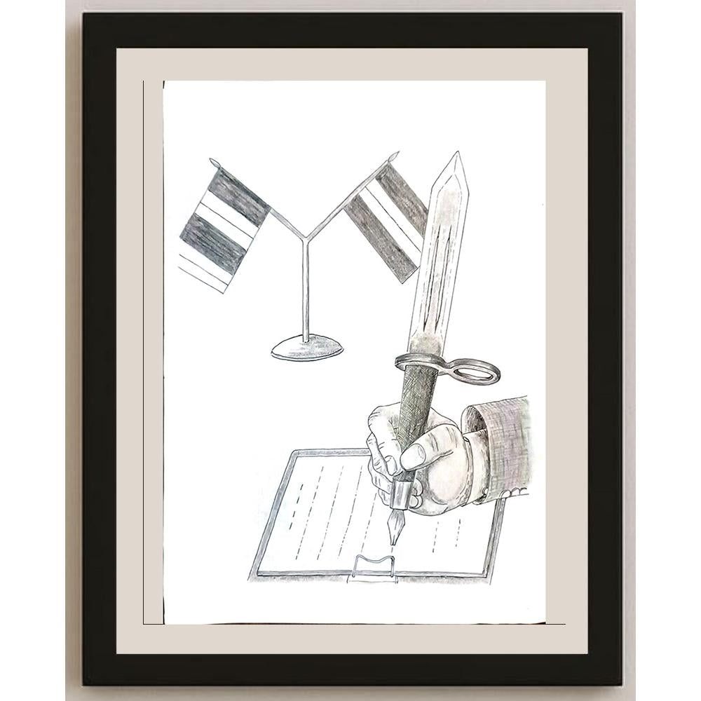 Gaoweixi Jian She 29x21cm Orijinal Karikatür BOD04354