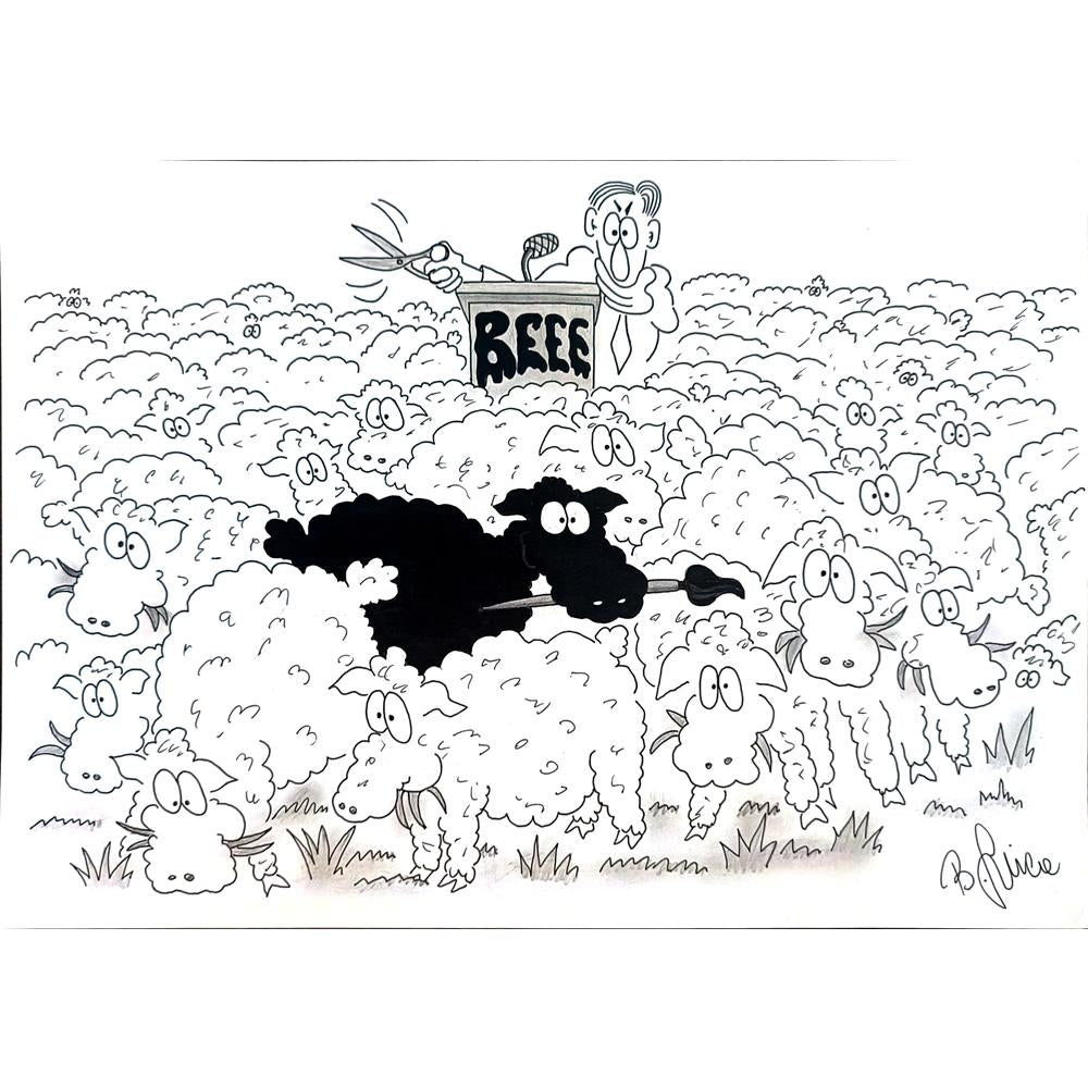 Bojan Grlica 29x21cm Orijinal Karikatür BOD04363