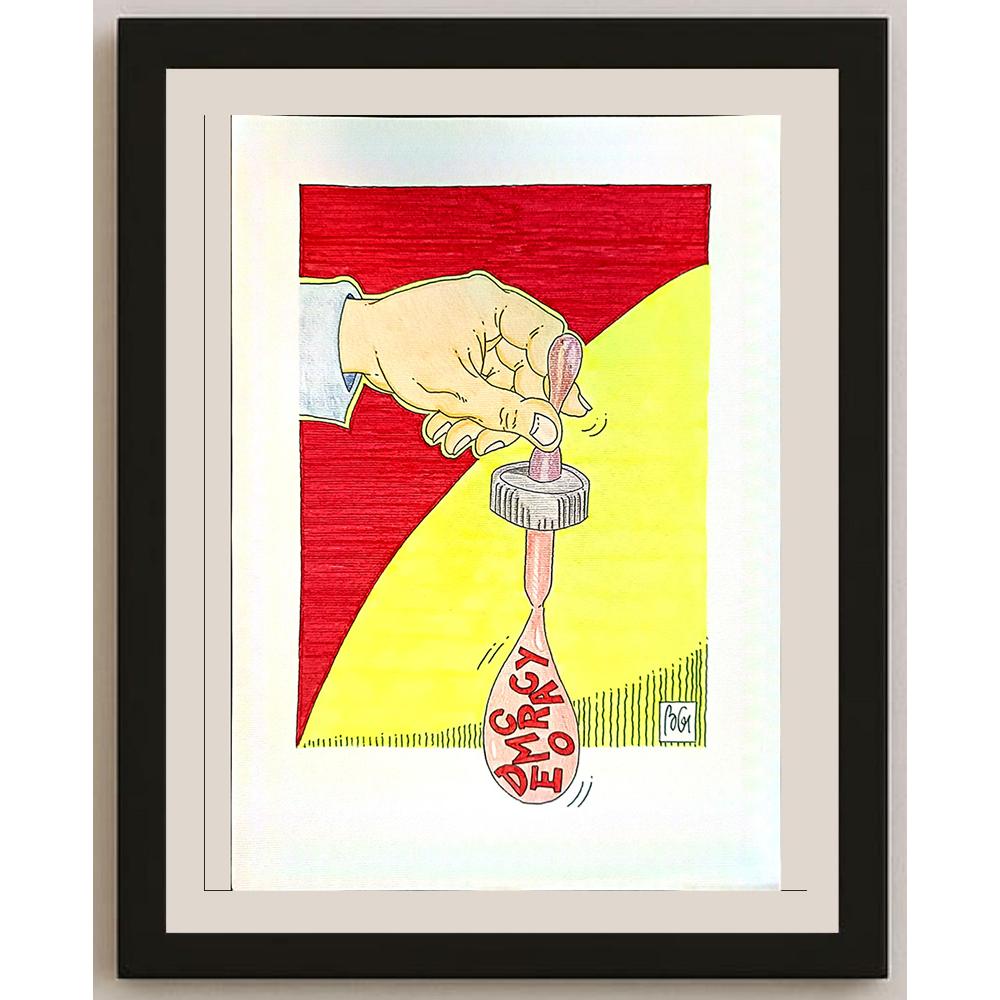 Bozidar Vucelic 29x21cm Orijinal Karikatür BOD04364