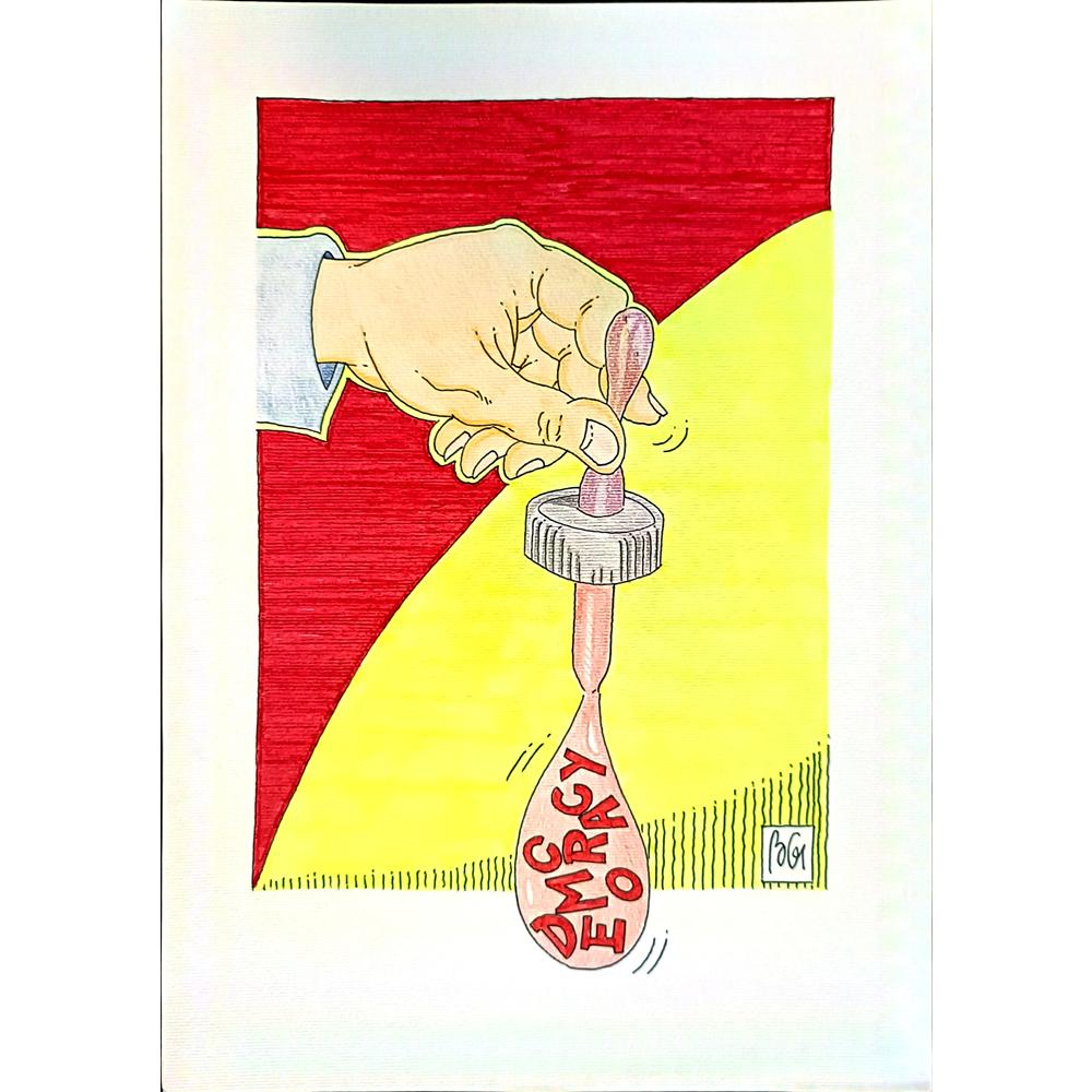 Bozidar Vucelic 29x21cm Orijinal Karikatür BOD04364
