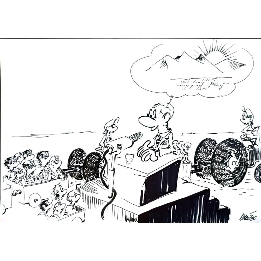 Branko Prehuzic 29x21cm Orijinal Karikatür BOD04365