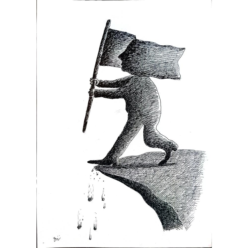 Masoud Ziaei Zardkhashosei 29x21cm Orijinal Karikatür BOD04374