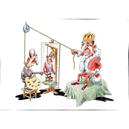 Romanov Vladimir 43x30cm Orijinal Karikatür BOD04380