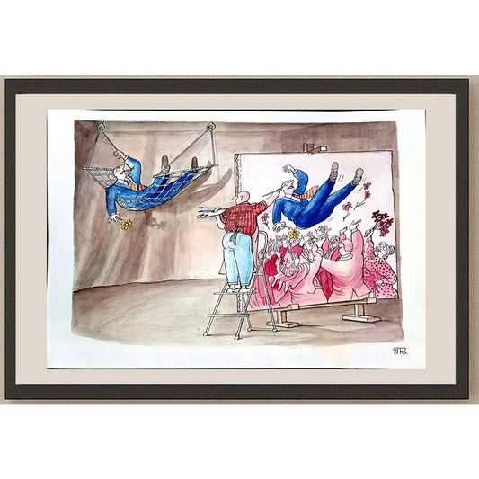 Pyotr Kulinich 38x29cm Orijinal Karikatür BOD04385