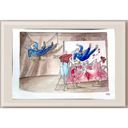 Pyotr Kulinich 38x29cm Orijinal Karikatür BOD04385