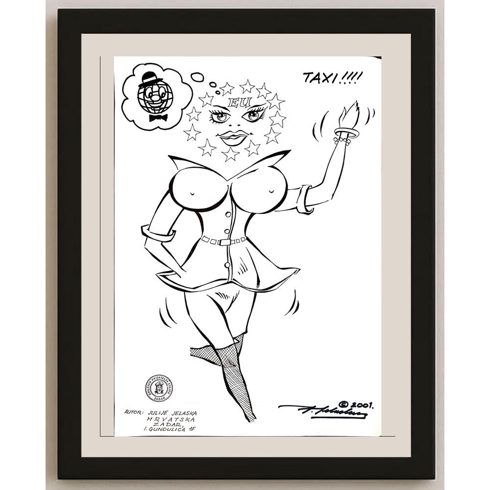 Julije Jelaska 43x30cm Orijinal Karikatür BOD04388