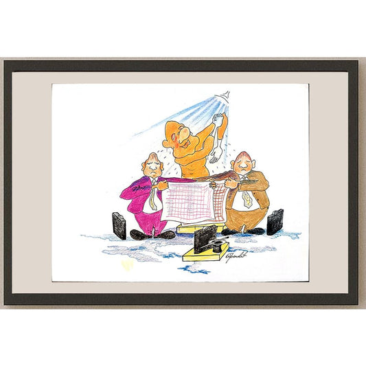 Obrenovic Milivoje 35x25cm Orijinal Karikatür BOD04397