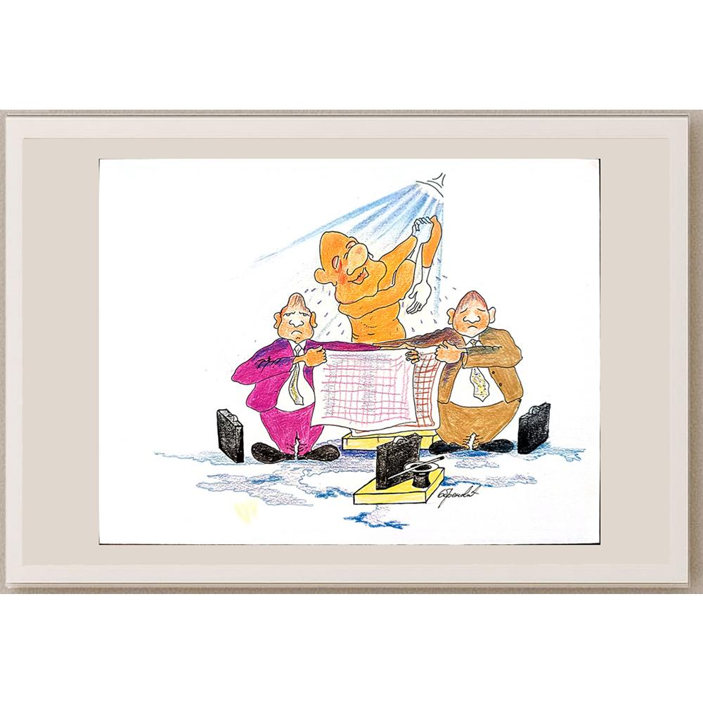 Obrenovic Milivoje 35x25cm Orijinal Karikatür BOD04397