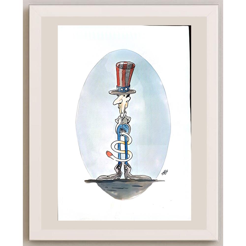 Nikola Otas 35x25cm Orijinal Karikatür BOD04398