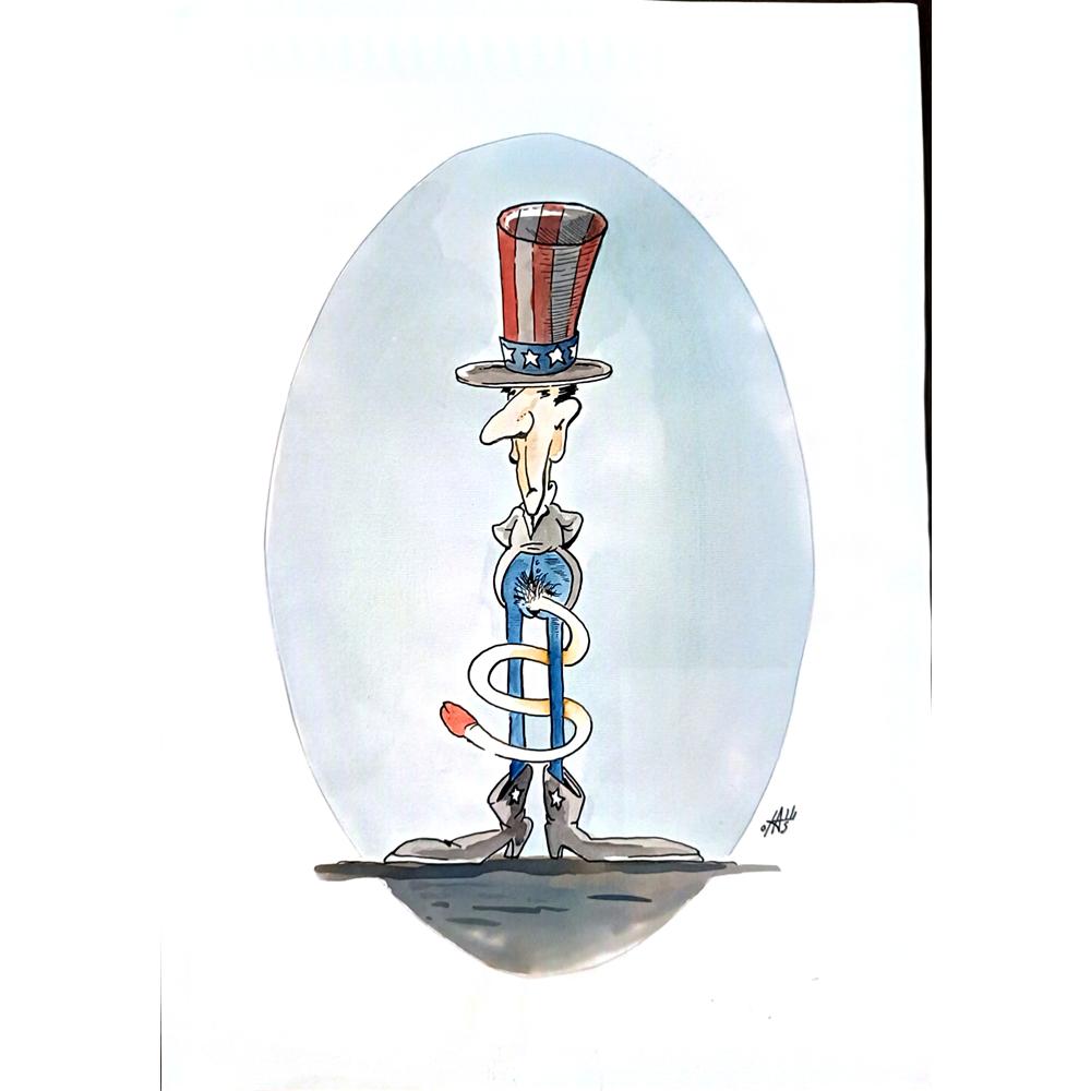 Nikola Otas 35x25cm Orijinal Karikatür BOD04398
