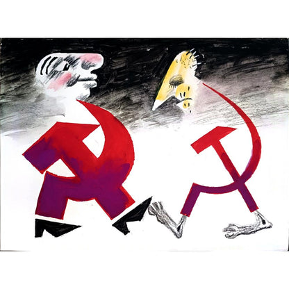 Stojan Dechev 35x25cm Orijinal Karikatür BOD04399