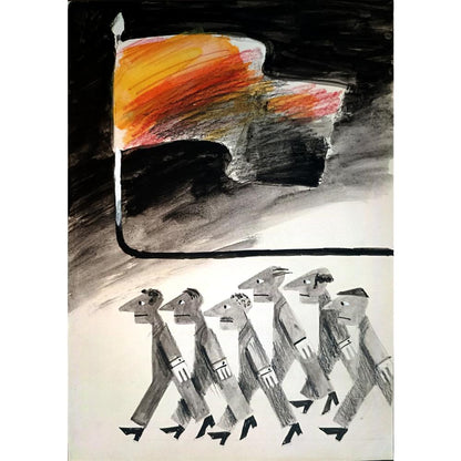 Stojan Dechev 35x25cm Orijinal Karikatür BOD04405
