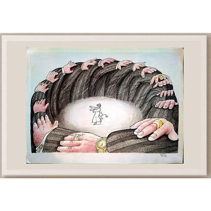 Pyotr Kulinich 38x29cm Orijinal Karikatür BOD04411