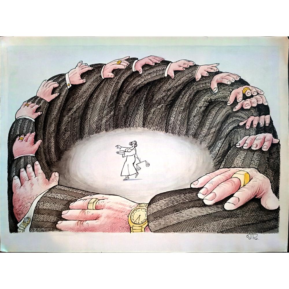 Pyotr Kulinich 38x29cm Orijinal Karikatür BOD04411