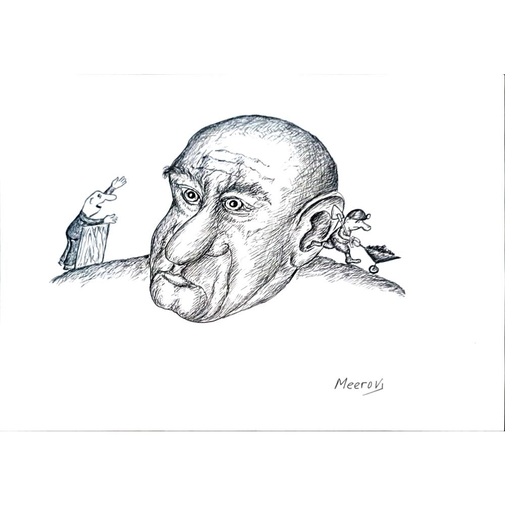 Meerov Vladimir 33x23cm Orijinal Karikatür BOD04413