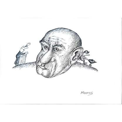 Meerov Vladimir 33x23cm Orijinal Karikatür BOD04413